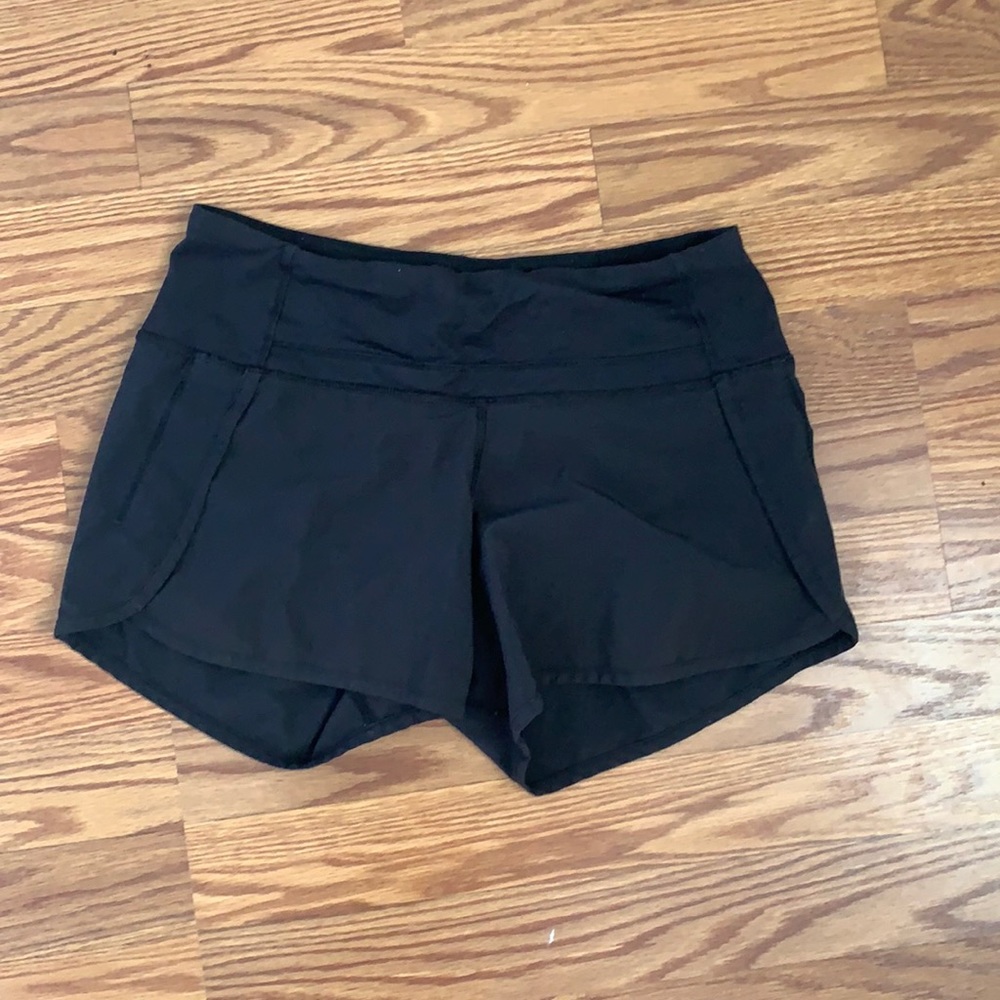 Black Lululemon Run Times Shorts